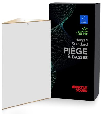 Addictive Sound Bass Trap Acoustique Angle Standard 35x35x98, Blanc | Absorption large bande 80-2000 Hz, laine acoustique, empilable, sans fixation, fabriqué en UE, 3 ans de garantie