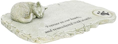 iplusmile Statua Commemorativa Gatto in Resina Pietra Memoriale per Animali Domestici da Esterno Decorazione Giardino Resistente e Non Deformabile per Amanti dei Gatti e Memoriale Cucciolo p