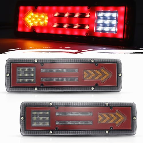 NWpangu Luces de remolque LED Luces traseras de camión LED Luces de freno Luz de marcha atrás Luces traseras para camión Caravana Remolque RV Tractor, impermeable.