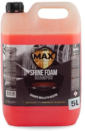 MAX DETAIL-LAB - Shine Foam 5L - Shampooing Voiture Nettoyant Carrosserie Snow Foam PH Neutre, Shampoing Canon à Mousse Foamer, Finition Brillante, Savon Produit Detailing Professionnel 5 Litres