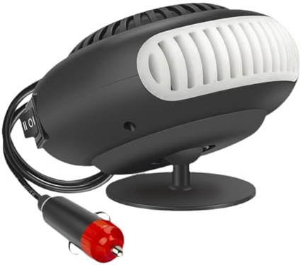 Kznifmk Parabrezza per sbrinatore di riscaldamento auto automatico portatile 24 V 200 W rotazione a 360 gradi
