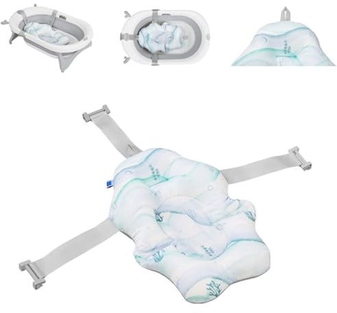 Kikkaboo Baby badkudde, Nubo, badstöd, plastklämmor från födseln, färg: turkos