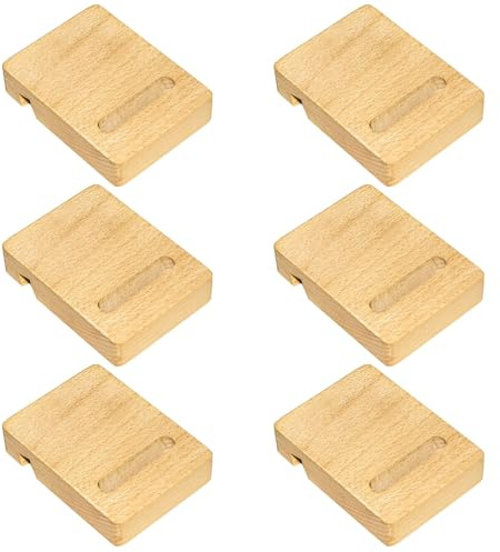 Vestamore 6-Piece Solid Wood Display Stands For Embroidery Hoops And Needlework – Dual Slot Design For Craft Projects, Photos, And Phones – Natural Wood Finish, Compact (3.15 X 2.36 X 0.71 In)