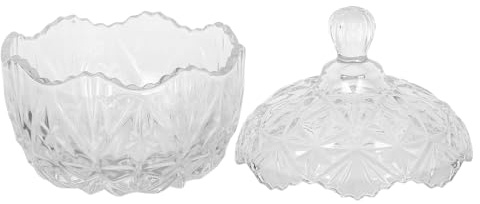 SEWACC Pot en Verre Transparent pour Bonbons Motif Fleur de Prunier Récipient de Stockage Élégant en Verre Cristal Sucrier Décoratif pour Maison et Bureau pour Friandises et Snacks