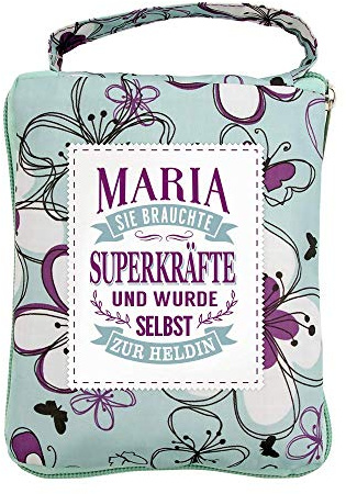 History & Heraldry Design Top Lady Tasche: Maria/Einkaufstasche, Strandtasche, Sporttasche, Blumenmuster/vielseitig, praktisch, personalisiert mit Name und Spruch