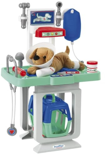 Jouets Ecoiffier - 1908 - Le Centre Vétérinaire Vendu avec Peluche – Jeu D'imitation – Dès 18 Mois – Fabriqué en France