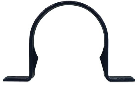 4 Pack Black Round Downpipe Brackets, 68mm Downpipe Fitting, Suitable for Round 112mm Gutter, UV Resistant, Easy to Install and Durable Gutter Brackets, Strong Support Round Gutter Clips