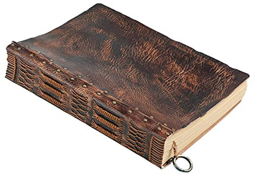 CFLNYC A4 Retro Skizzenbuch Leder Dicke Große Notebook Business Notebook Cindhide Handgemachtes Geschenk Notizblock Tagebuch(Brązowy)