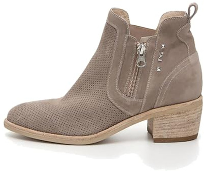 Nero Giardini E512701D Velour Col. Creta Tronchetti per Donna in nabuk con tacco medio e lampo (Taglia 40)