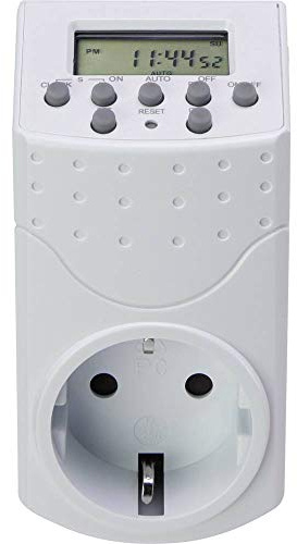 Sygonix SY-5045300 Steckdosen-Timer digital Wochenprogramm 1800W IP20 Countdown-Funktion, Zufallsfun