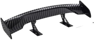Cubierta Racing Spoiler Alerón Universal para Tapa Maletero Trasero Coche Alas De 25CM Longitud Aspecto Carbono Negro Decoración Exterior Estilo Automático Pieza Accesorios Spoiler Techo Trasero (Col