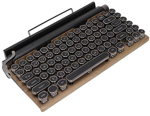 VBESTLIFE Tastiera per Macchina da Scrivere retrò, Tastiera Meccanica Wireless a 83 Tasti, luminosità Regolabile, Ricaricabile da 2000 MA, Tastiera Meccanica da Gioco BT 5.0 con Tasti