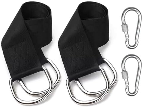 ZZTWER Schaukelhaken 2 Set tragbarer Verbindungsgurt für den Außenbereich mit Metallhaken, Mehrzweckgurte, ultrabreiter Hakenverlängerungsgurt Tragender Haken