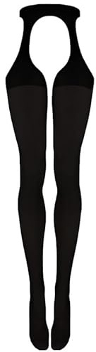 Franzoni Collant Svelatissime 100 Denari, Donna, Coprente, Sexy, Effetto Reggicalze Senza Cavallo, Panty Hose, Streap Panty - Made in Italy (Nero, 1/2)