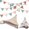 FairyPeach Banderines Decorativos, 2.6m Banderines Tela Habitación Infantil Multicolor, Banderines Tela, para Cama Familiar, Habitación de Niños, Fiesta, Decoración de Jardín (Color Claro)