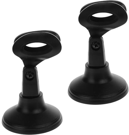 HOMOBABE 2pcs Adjustable Microphone Stand with Round Base for Desktop Use Stable Mic Desk Mount for Recording Live Streaming Podcasting and Speeches Portable Mic Clip Holder for Versatile
