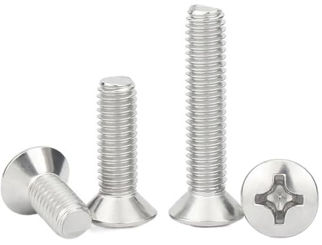10 Uds M6 longitud 8-60mm 304 Cruz de acero inoxidable Phillips cabeza avellanada elevada medio tornillo ovalado(60mm)