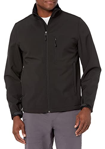 Amazon Essentials Giacca in Softshell Impermeabile Uomo, Nero, XL