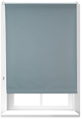 Relaxdays Tenda a Rullo Oscurante, Tenda Termica, Catenella Laterale, senza Fori, 90x165, Tessuto L: 86, Grigio