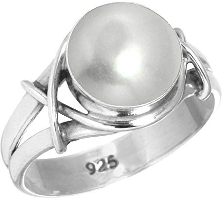 Boho Handgefertigter Schmuck Natürlicher Edelstein Perle, Amethyst, Onyx, Tigerauge Runder Echter 925 Sterling Silber Ring für Frauen