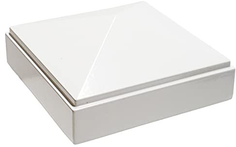 3 x 3 Aluminium Pyramid Post Cap for Metal Posts - Pressure Fit - White - DHPPC30W