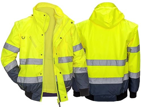 MarulaOil Warnjacke Arbeitsjacke Schutzjacke KARDIF FLC Bomber gelb XXL (KARD-FLC-Y) (XXXL)