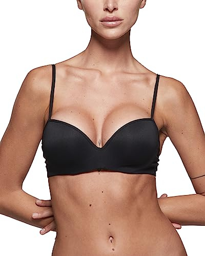 POMPEA Rgs Alya Feel, Reggiseno push up Donna, Nero, L confezione da 3