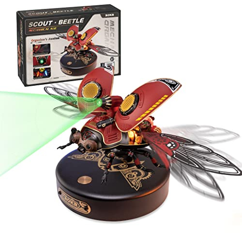 ROKR 3D Puzzle Erwachsen Käfer Scout Beetle 3D Metall und Kunststoff Puzzle Modellbausatz Steampunk Insekt Figur Sammelbares Spielzeug Deko Geschenk Für Ihn Mann Papa (MI02)