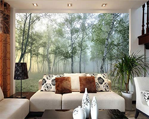 ZAPVI Papier Peint Panoramique 3D Brume et forêt Taille:L200CMxH140CM Peint À La Main Tapisserie Murales Papier peint Intissé Chambre Salon Decoration