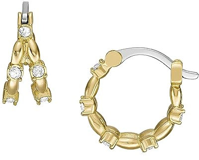 Fossil Creolen-Ohrringe All Stacked Up für Damen Edelstahl goldfarben, JF04376710