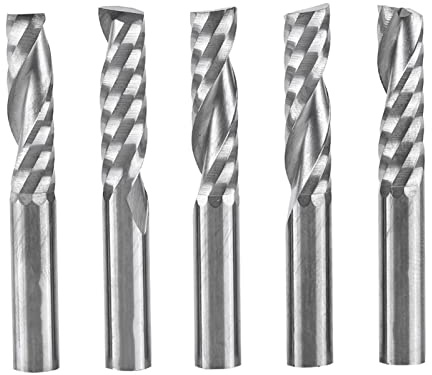 TICFOX 5 Stück Einzelflöten Schaftfräser, 6 mm Schaft Wolfram Carbid Einzelflöten Endmühlen Spiralschneider CNC Fräste Bits von Acryl, PVC, MDF, Hartfaserplatten und vielen anderen weichen Materialien