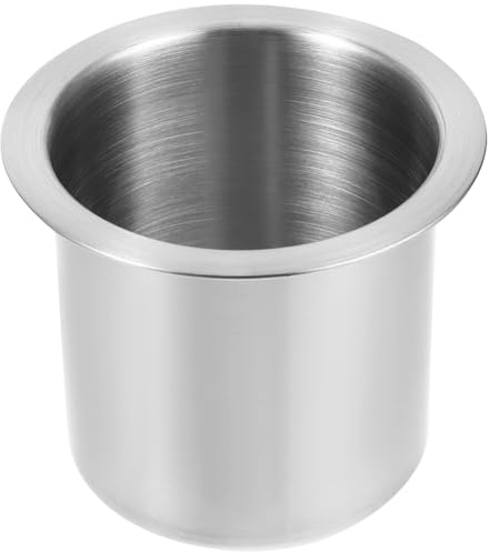 Holibanna Stainless Steel Sofa Cup Holder Insert Drop in Cup Holder for Recliner Handle Boat Insert for Home Theatres Cars and Trucks 4.13in X 4.13in X 3.35in 1 pack