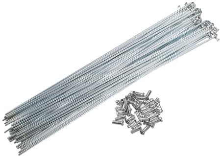 ENESEA Fahrradzubehör, 40 Stück verzinkte Fahrradspeichen 13G Speichen 257 mm Länge mit Nippeln
