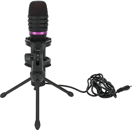Mikrofon, 3,5-mm-Mikrofon Mit Nierencharakteristik, Rauschunterdrückung, Kabelgebundenes PC-Laptop-Mikrofon Mit Stativ-Pop-Filter Für Gaming-Aufnahmen