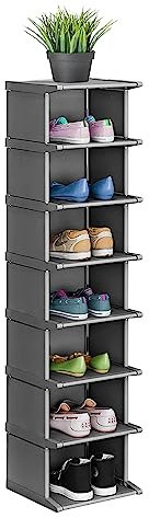 Gelanty Schuhregal, 8 Ebenen Schuhregale Schmal und Hoch, DIY Vertikaler Schuhschrank Organizer Passend für Eingänge, Korridore, Ecken und Schränke