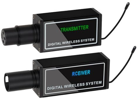 F Fityle Récepteur émetteur de, Faible Latence, Bande, Adaptateur de Micro XLR pour Micro Dynamique, système de sonorisation, Noir