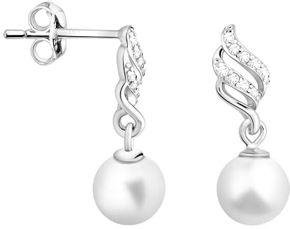 SOFIA MILANI - Damen Ohrringe 925 Silber - mit Zirkonia Steinen - Perlen Ohrstecker