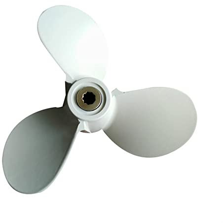 Kleines Schiffsschiff Propeller Dreiblatt Aluminiumlegierung Propeller Fit for Yamaha Außenborder 2.5-6 PS Außenbordpropeller