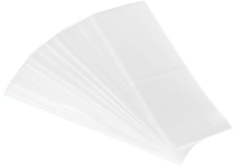 PATIKIL 110x35mm PVC perforierte Schrumpfbänder, 500 Stück Schrumpffolie für Flaschen, Gläser, Dosen und Behälter, passend für Verschlussdurchmesser von 2,68 bis 2,72 Zoll, transparent