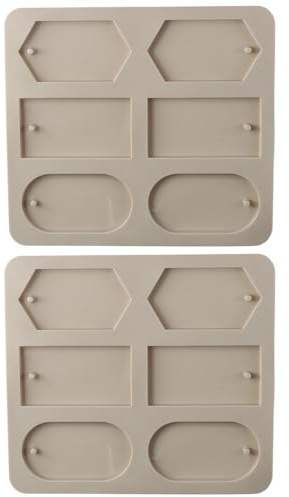 Lot de 2 moules en silicone pour tablettes de cire avec trous de suspension pour la fabrication de porte-clés en résine pour la fabrication de bijoux et les loisirs créatifs