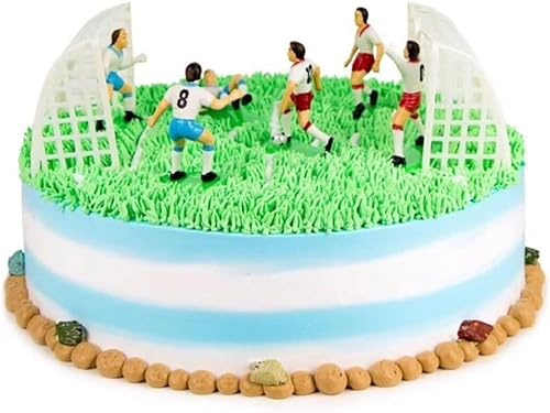 Juego de 9 adornos de fútbol/fútbol para tartas y magdalenas, atractivos adornos procesados para tartas temáticas deportivas, suministros de fiesta de ducha