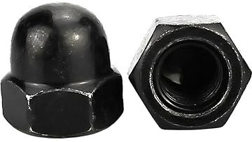 Hutmuttern, Sechskant-Hutmuttern M3 M4 M5 M6 M8 M10 M12 Kohlenstoffstahl vernickelt/schwarz verzinkt Sechskant-Hutmuttern Kuppeldeckelmuttern Hutmuttern(M4 (50pcs))