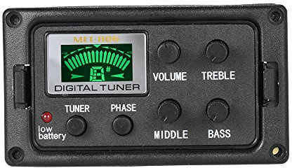 Akustikgitarren -Pickup 3 Band EQ Preamp LCD Display Piezo -Pickup mit Tuner- und Phasenfunktion für Ton- und Lautstärkeregelung