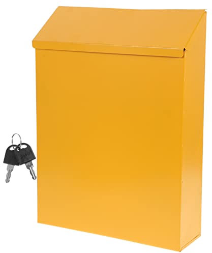 PNAJFUEL Boîte Aux Lettres Murale Créative, Boîte Aux Lettres Décorative de Style Européen, Boîte Aux Lettres Jaune Sécurisée