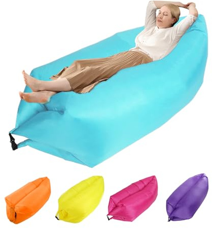 plplaaoo Camping Couch,Couch Aufblasbar,Wasserdichtes Aufblasbares Sofa,Tragbares Luft Sofa Aufblasbare,Air Lounger,Luftsofa Luftsack für Outdoor,Strand,Reisen,Party,Camping Gadgets (Blau)