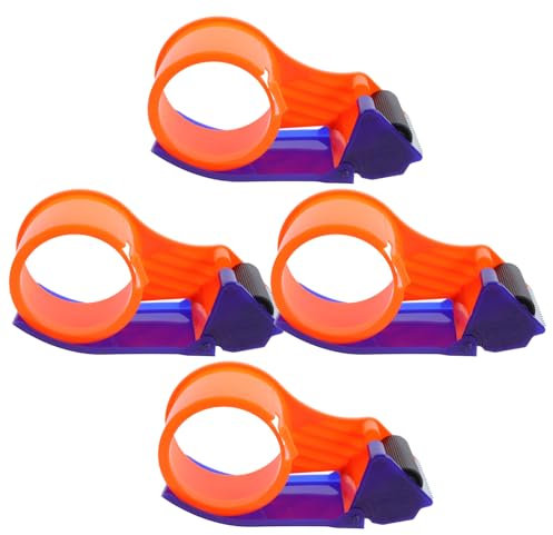 DIYEAH 4stücke Klebebandspender mit Selbstschneidender Funktion Handabroller für Packband und Geschenkband Rutschfester Tischabroller für Verschiedene Klebebandbreiten