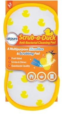 Scrub-a-Duck Anti-Bacterial Cleaning Pad | Multipurpose Microfibre & Scrubbing Pad Sponge | Dual Sided For Home, Kitchen, Bathroom | Reusable | Non Scratch