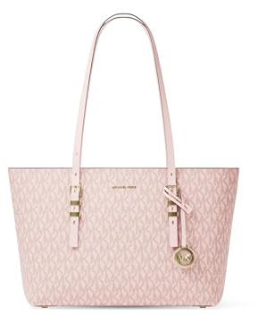 Michael Kors Quinn Medium Tote, Gold-Tone Hardware/Tonal MK Signature Coated Twill/Ballet