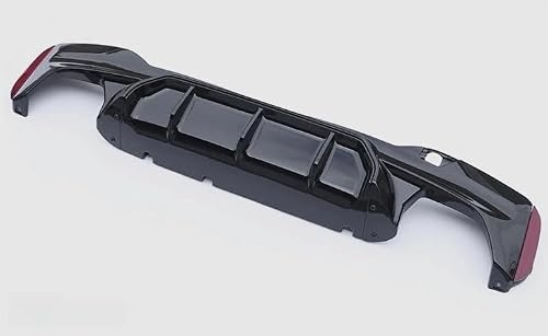 Kompatibel für BMW 5er G30 G31 2017 bis 2021 Hecklippe M5 Stil Heckstoßstange Diffusor Splitter Spoiler Modifikation Außenzubehör (A Glänzendes Schwarz)