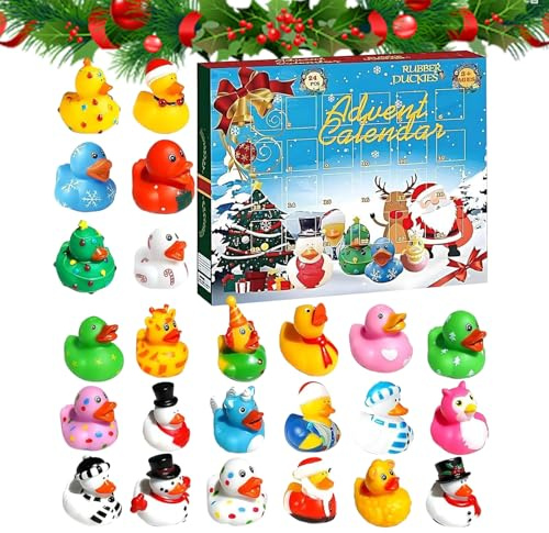 Adventskalender,Lustiger Enten Bad Adventskalender Mit 24 Mini Figuren - Mini Spielzeug Sammlung 24 Tage Für Zuhause Geburtstag Teenager Erwachsene Männer Frauen Kinder